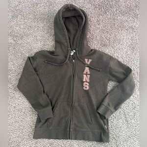 Women’s green vans front zip hoodie - size small